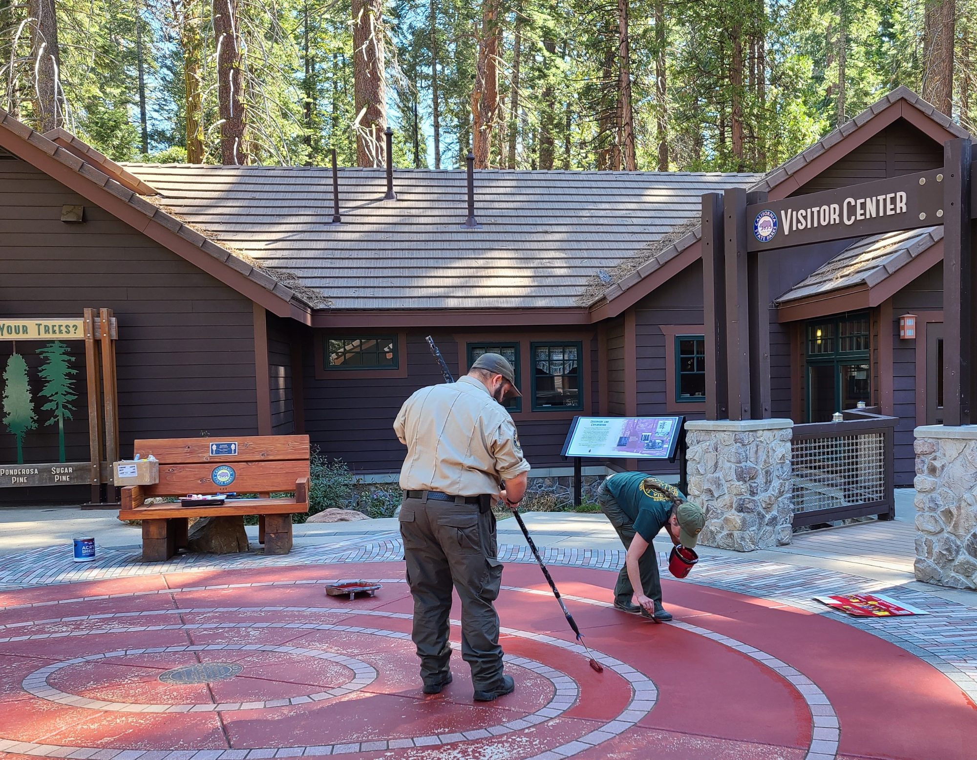 Staff Painting at the Visitor Center 